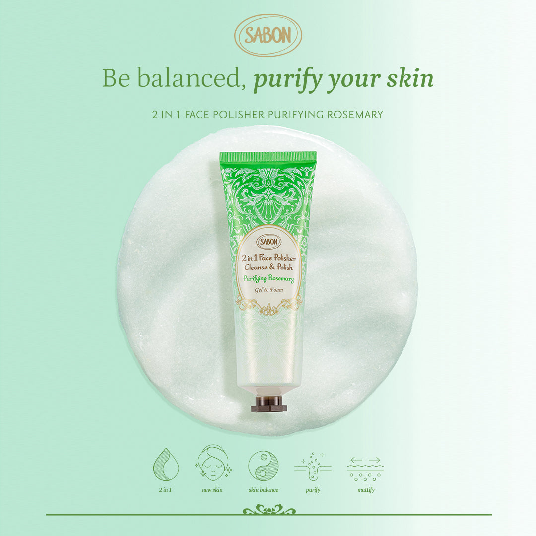 2 in 1 Face Polisher Purifying Rosemary 125ml