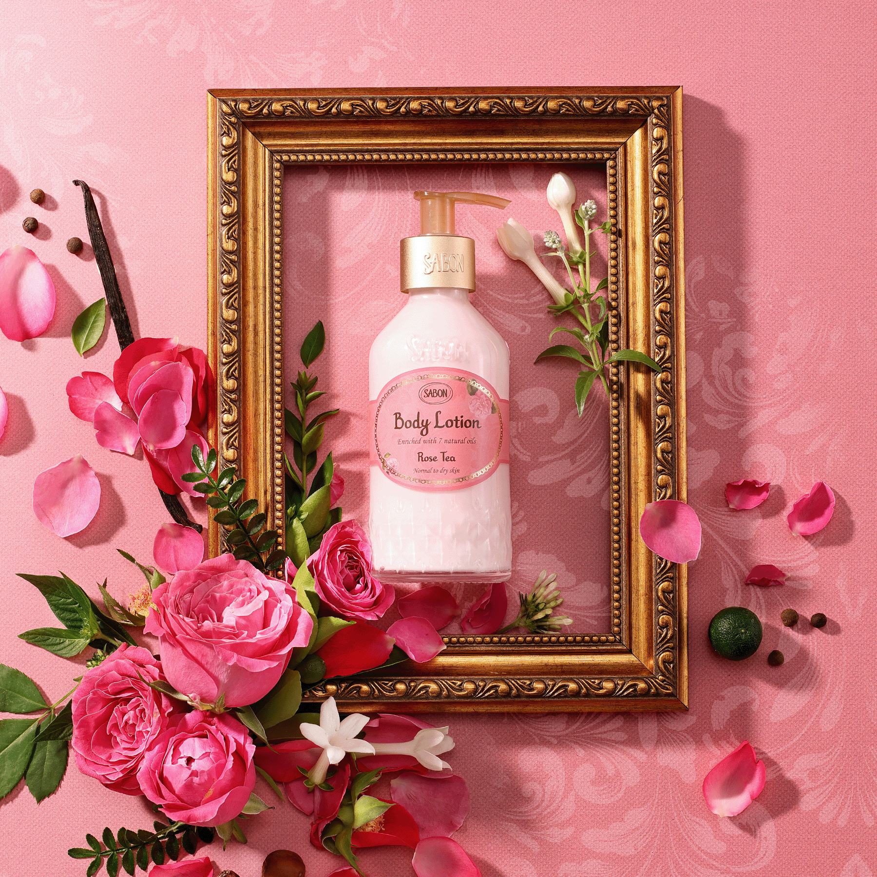 Sabon Rose Tea Body Lotion Bottle (200ml)