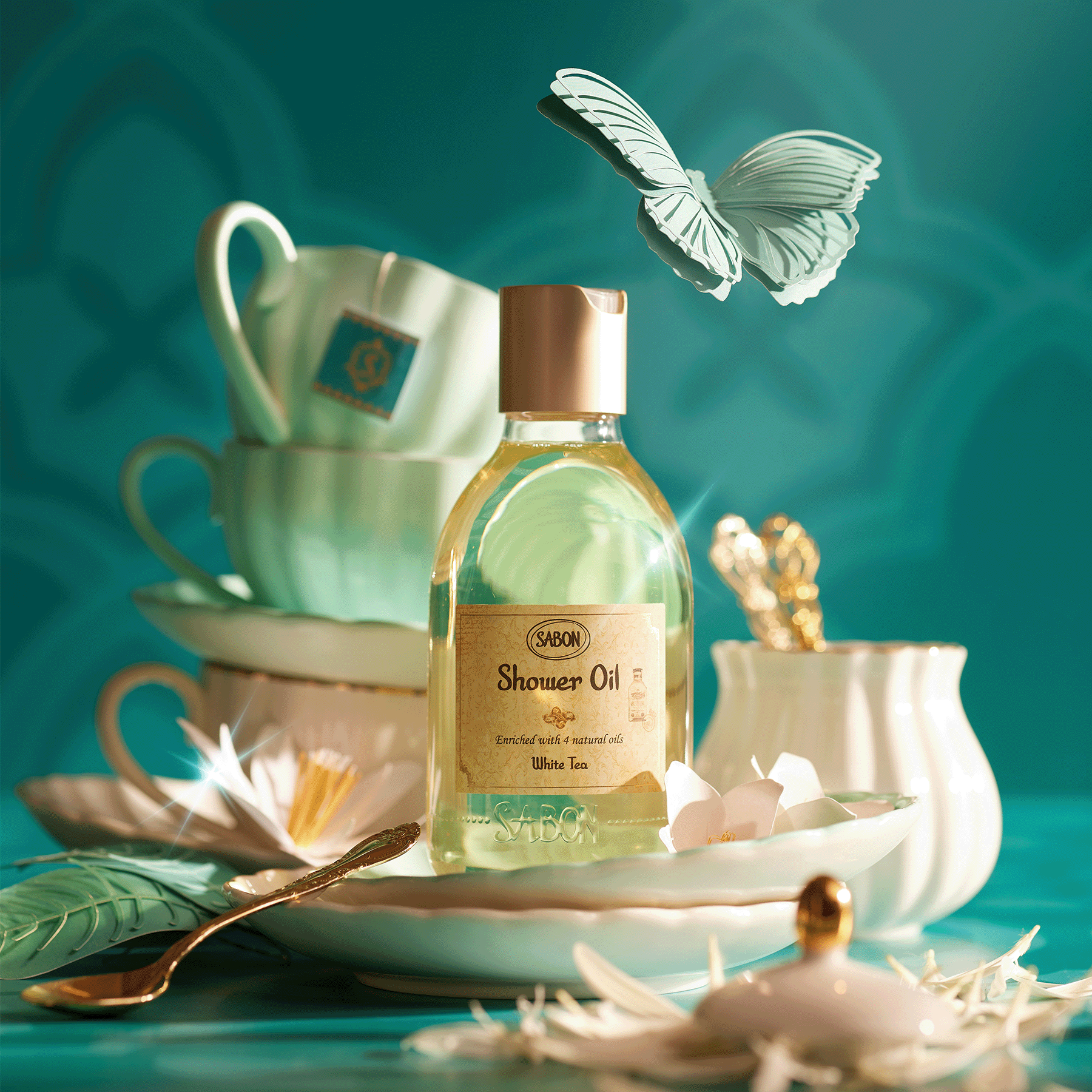 Sabon White Tea Shower Oil (300ml)