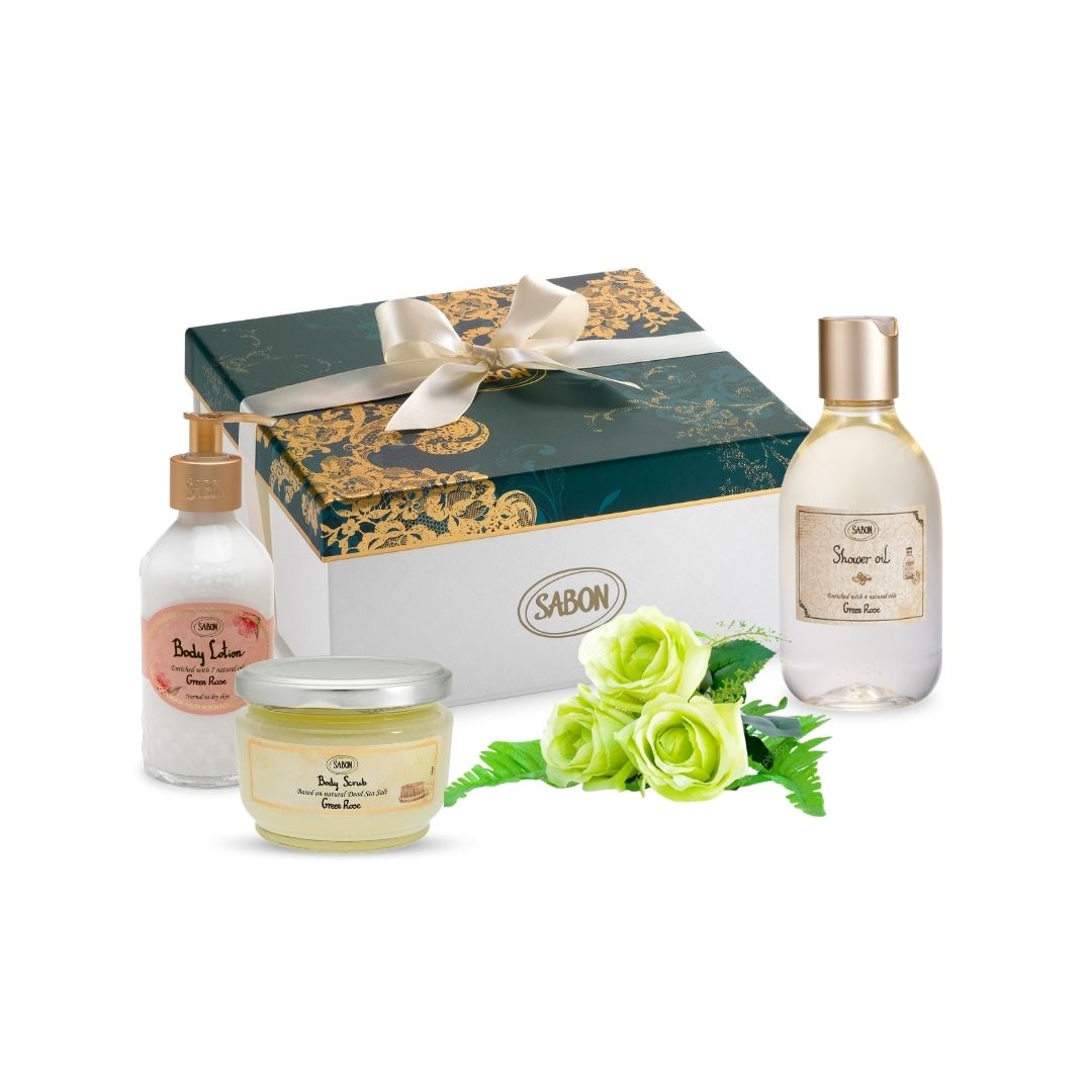 Sabon Green Rose Bath & Body Care Ritual Gift Set